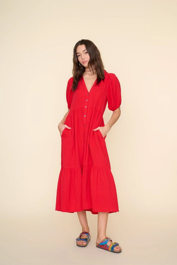 Xirena  lennox dress - real red