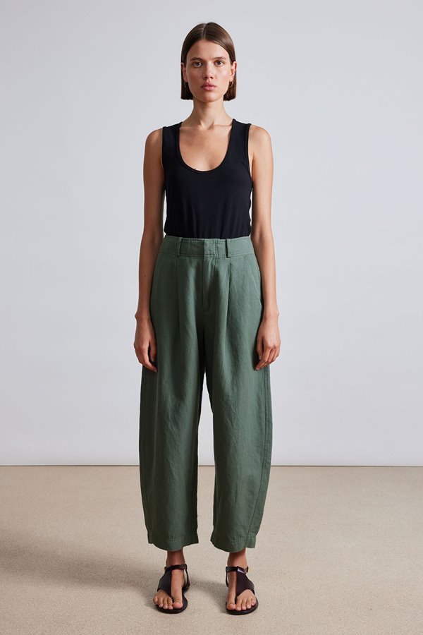 Apiece Apart petite bari crop trouser - thyme