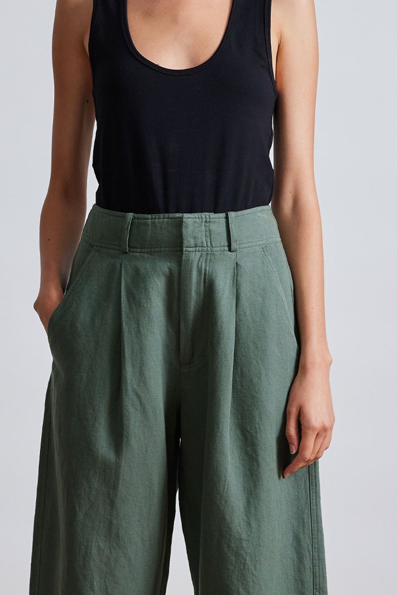 Apiece Apart petite bari crop trouser - thyme side