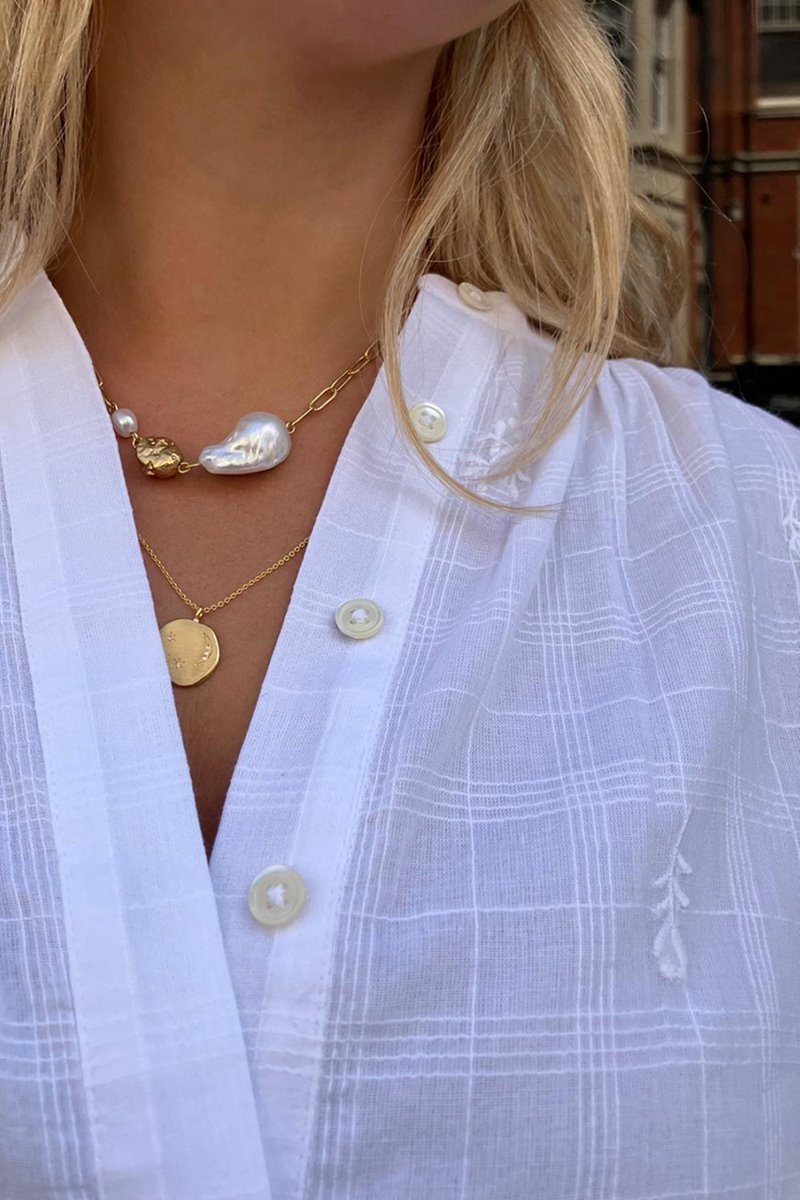 Kj's Laundry scarlet blouse - white embroidery side