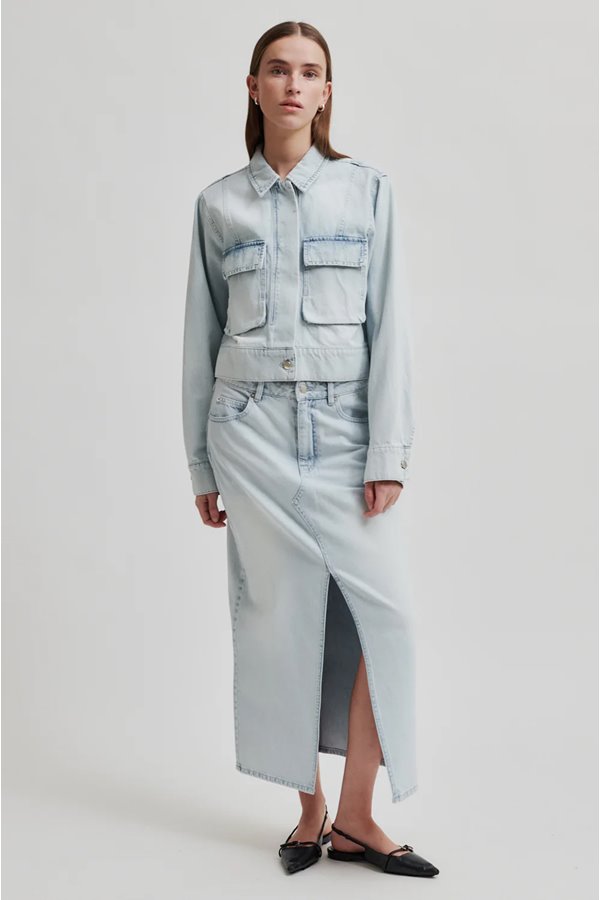Second Female fira skirt light ble denim 