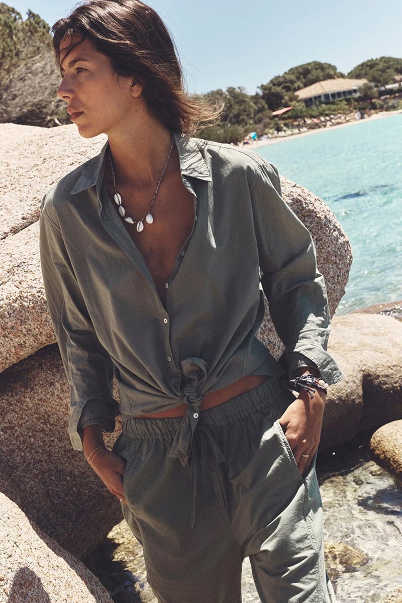 Xirena  beau shirt - green army detail