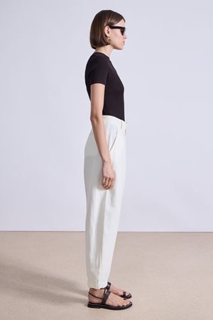 Apiece Apart bari cropped trouser - cream back Apiece Apart bari cropped trouser - cream back
