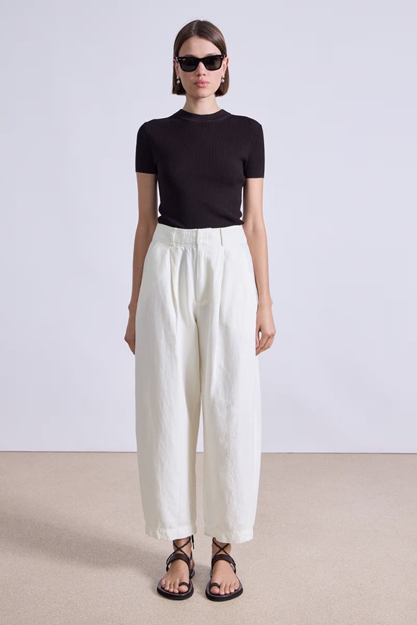 Apiece Apart bari cropped trouser - cream