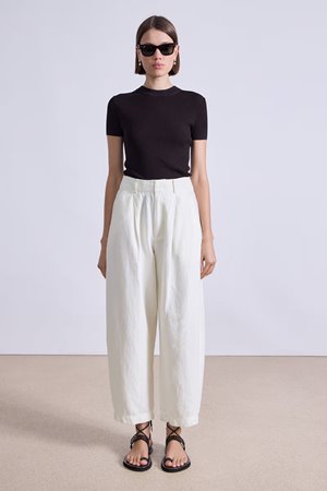 Apiece Apart bari cropped trouser - cream Apiece Apart bari cropped trouser - cream