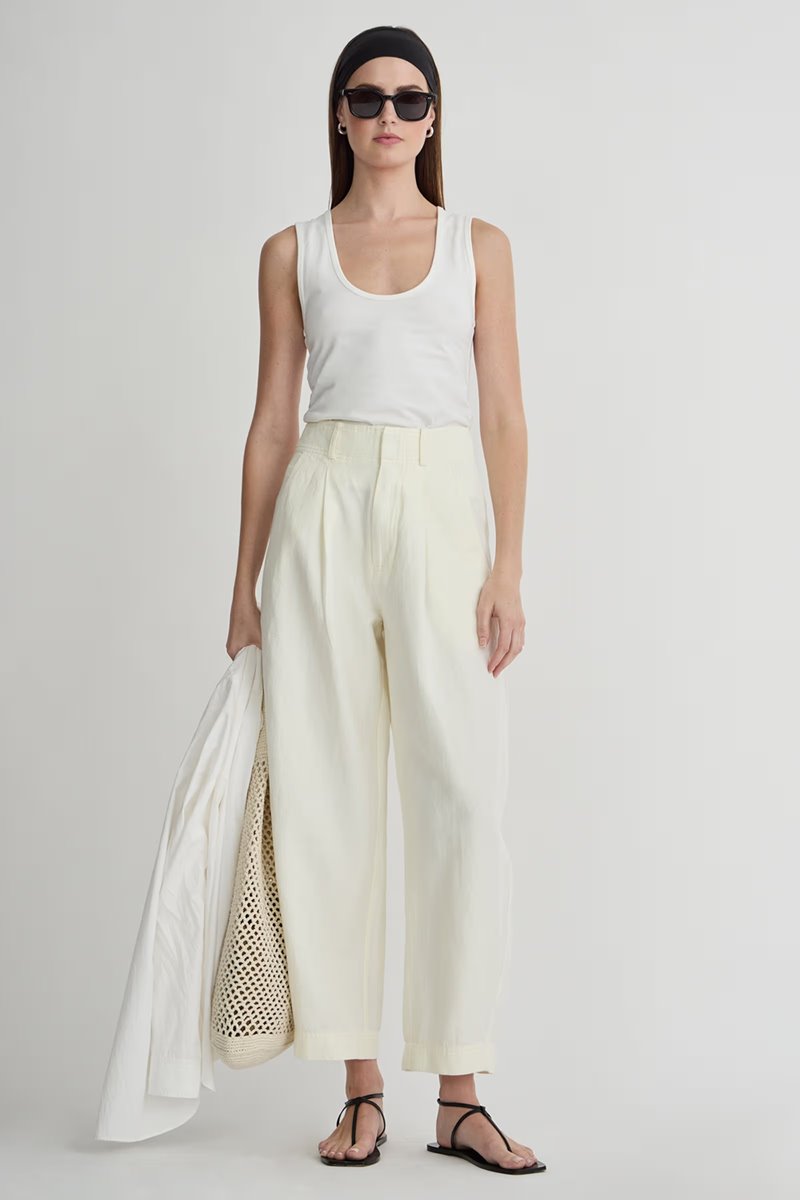Apiece Apart bari cropped trouser - cream detail
