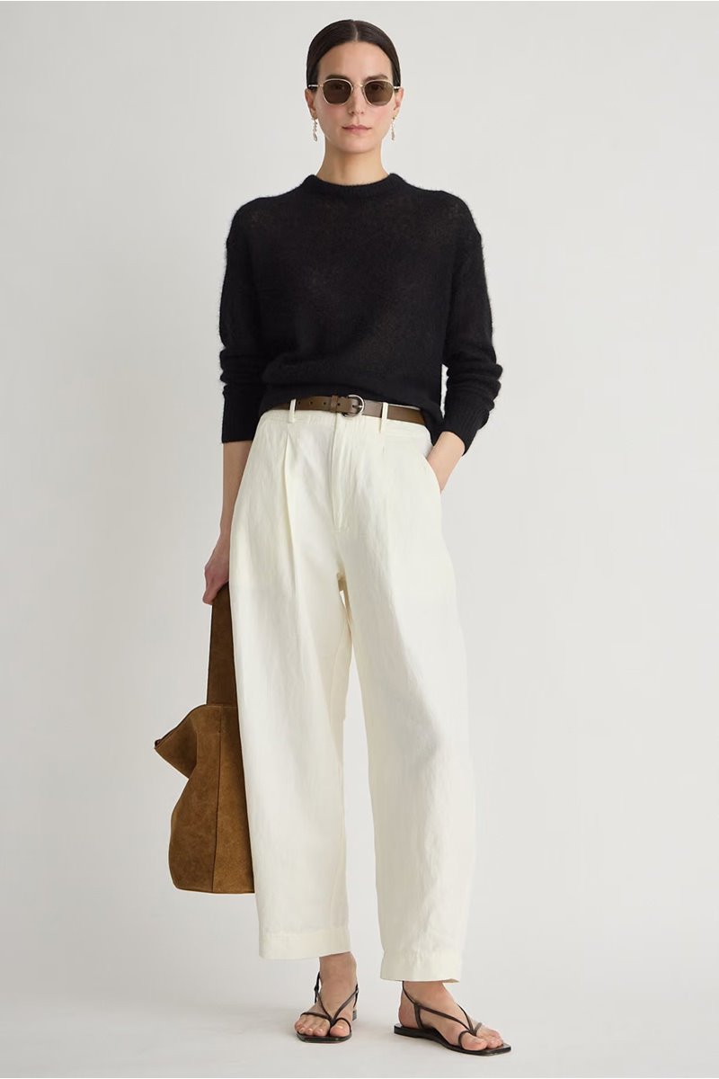 Apiece Apart bari cropped trouser cream back