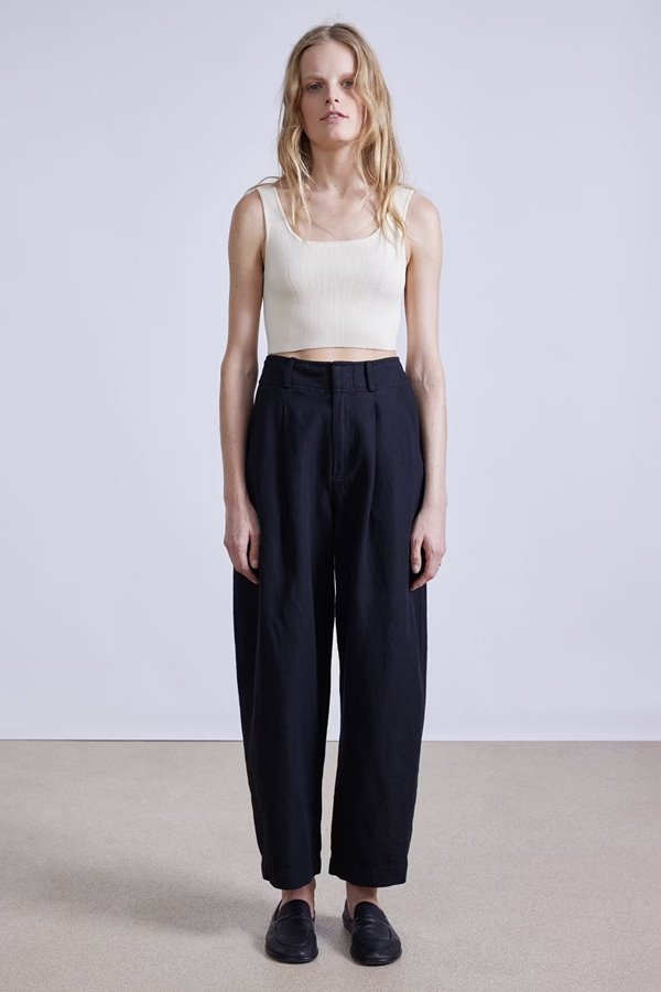 Apiece Apart Bari Cropped Trouser  Black