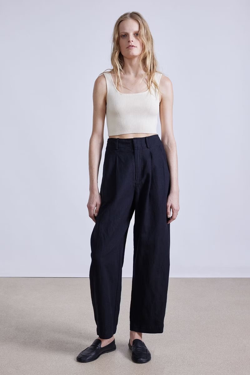 Apiece Apart bari cropped trouser  black side