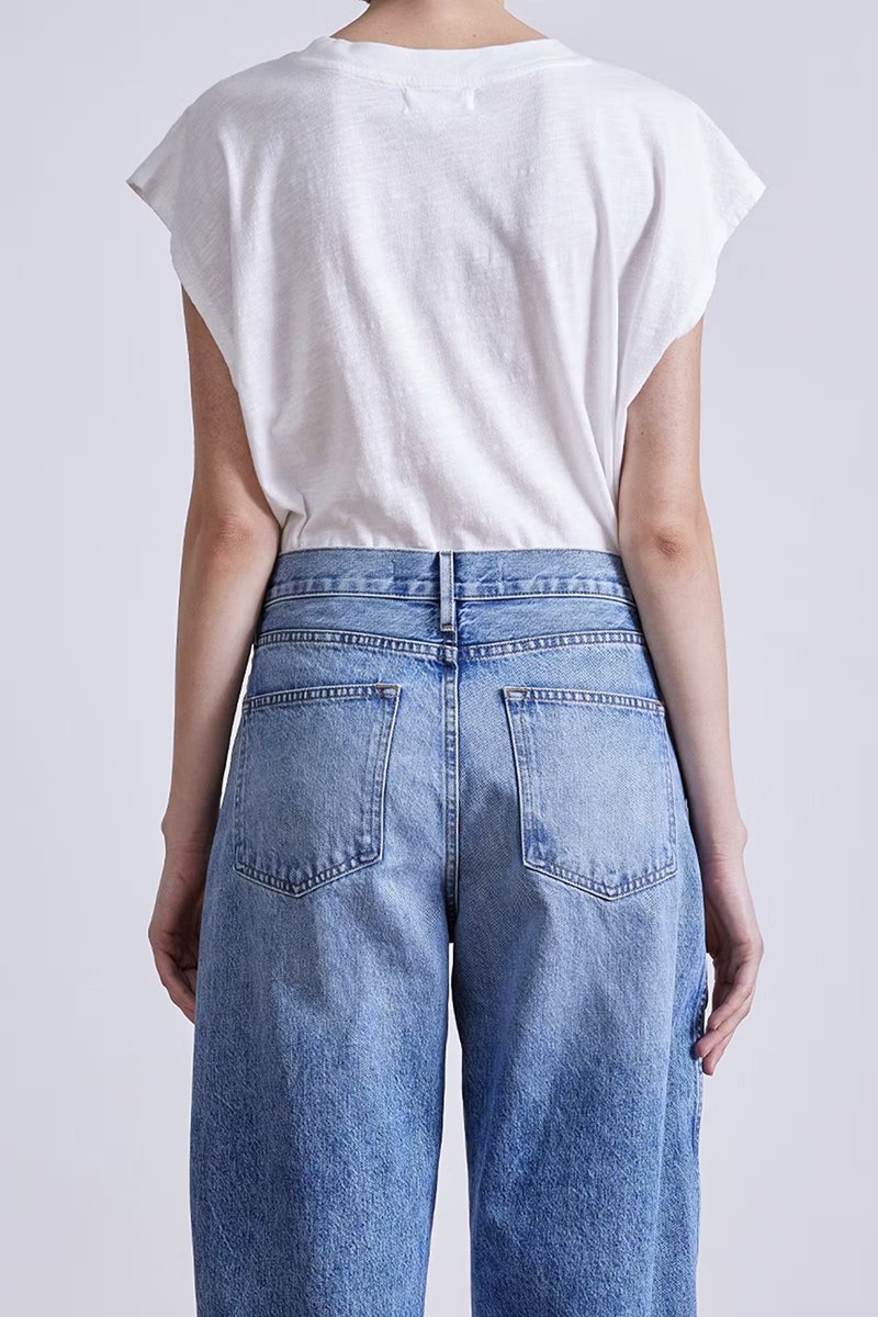 Apiece Apart high rise mari barrel jean - austin wash detail