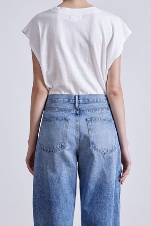 Apiece Apart high rise mari barrel jean - austin wash detail