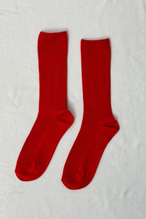 Le Bon Shoppe trouser sock red lipstick detail