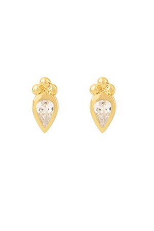 Louise Hendricks pear studs driss white Louise Hendricks pear studs driss white