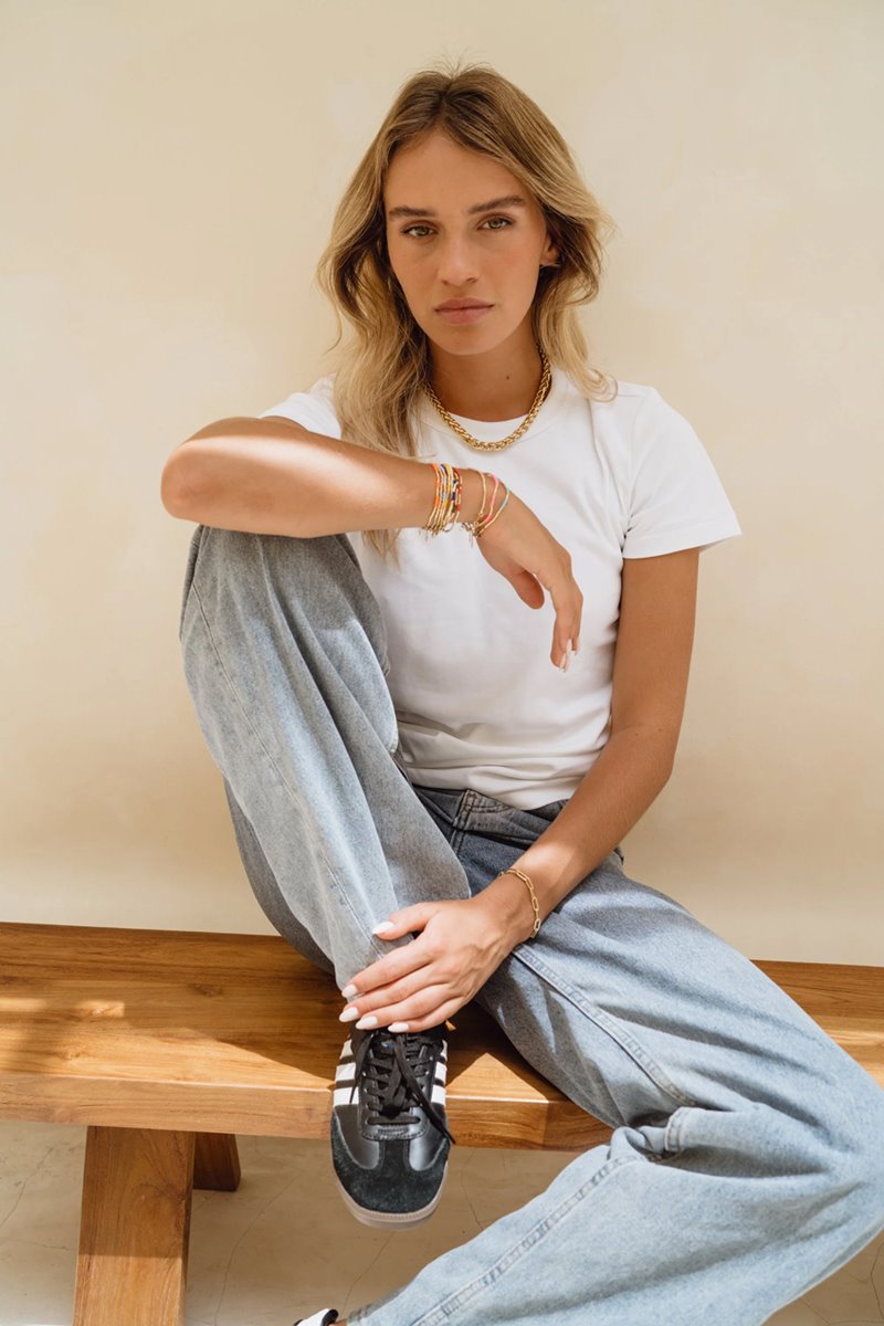 Anni Lu liquid gold necklace side Anni Lu liquid gold necklace side