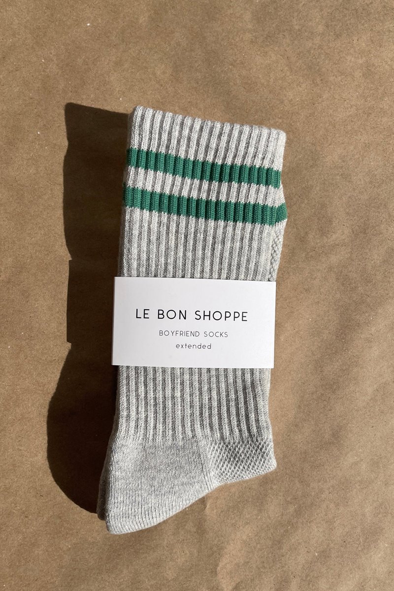 Le Bon Shoppe extended boyfriend sock light grey back