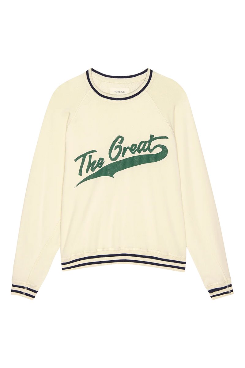 The Great the varisty college sweatshirt detail