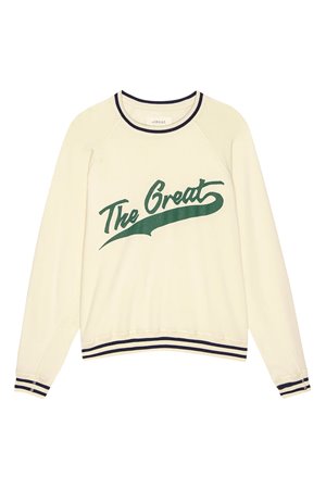 The Great the varisty college sweatshirt detail