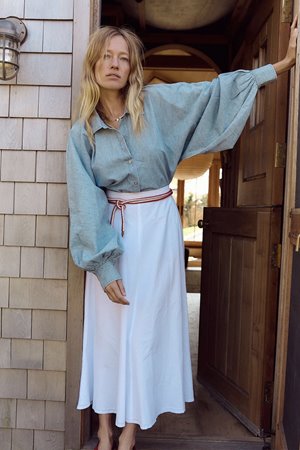 Xirena  damien shirt dusty blue side