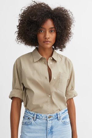 Skall Studio edgar shirt stone moss detail