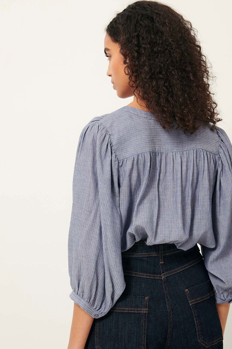 Sessun a view blouse chambray detail