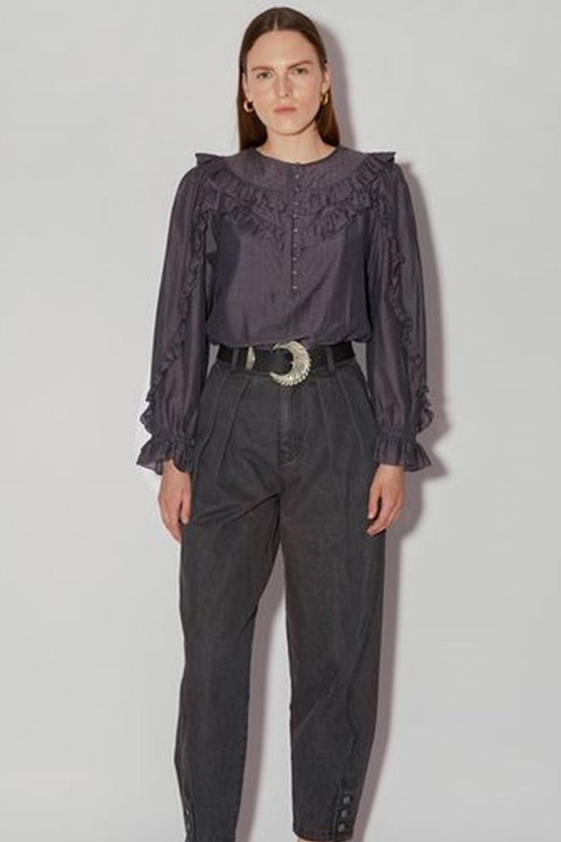 Magali Pascal bernadette blouse charcoal  back