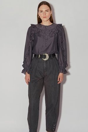 Magali Pascal bernadette blouse charcoal  back