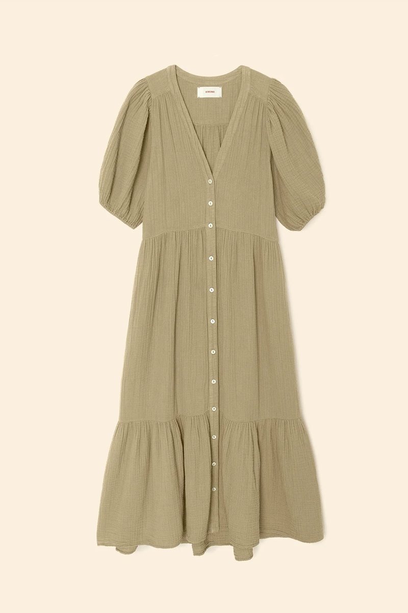 Xirena  lennox dress dark seagrass side Xirena  lennox dress dark seagrass side