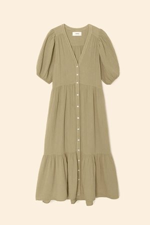 Xirena  lennox dress dark seagrass side Xirena  lennox dress dark seagrass side