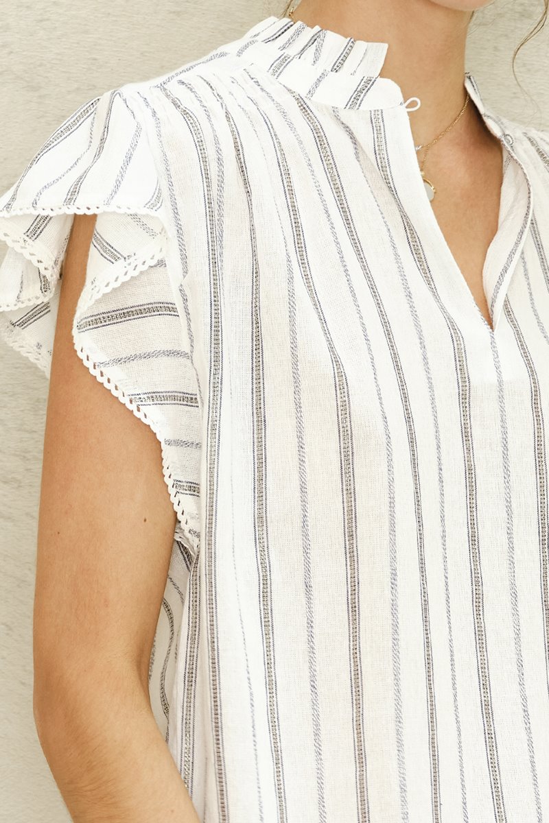 M.A.B.E alma short sleeve top ecru back