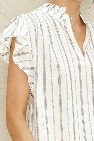 M.A.B.E alma short sleeve top ecru back