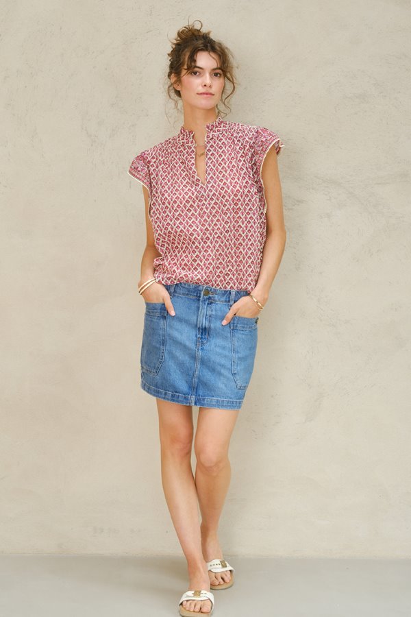 M.A.B.E viti print short sleeve top