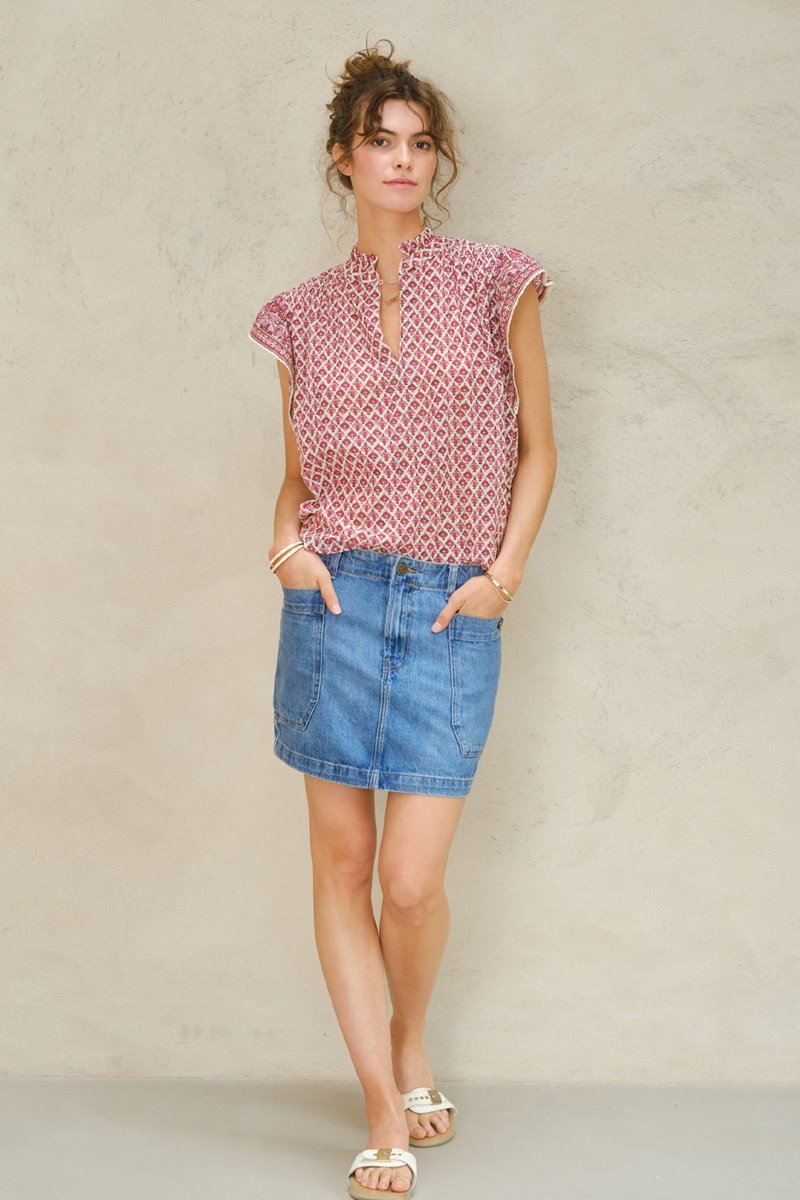 M.A.B.E viti print short sleeve top
