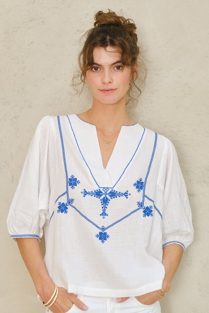 M.A.B.E vivien embroidered blouse