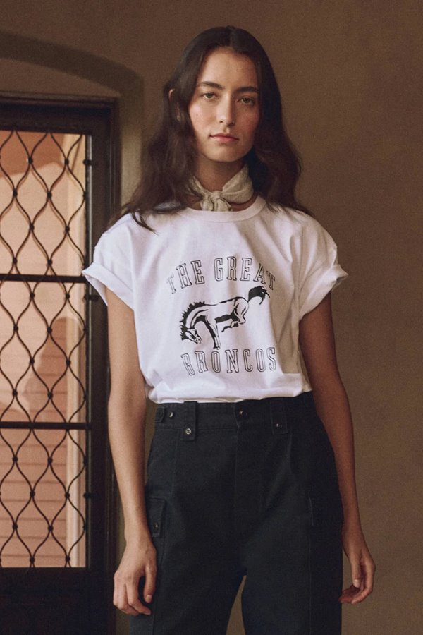 The Great the boxy crew tee bucking bronco