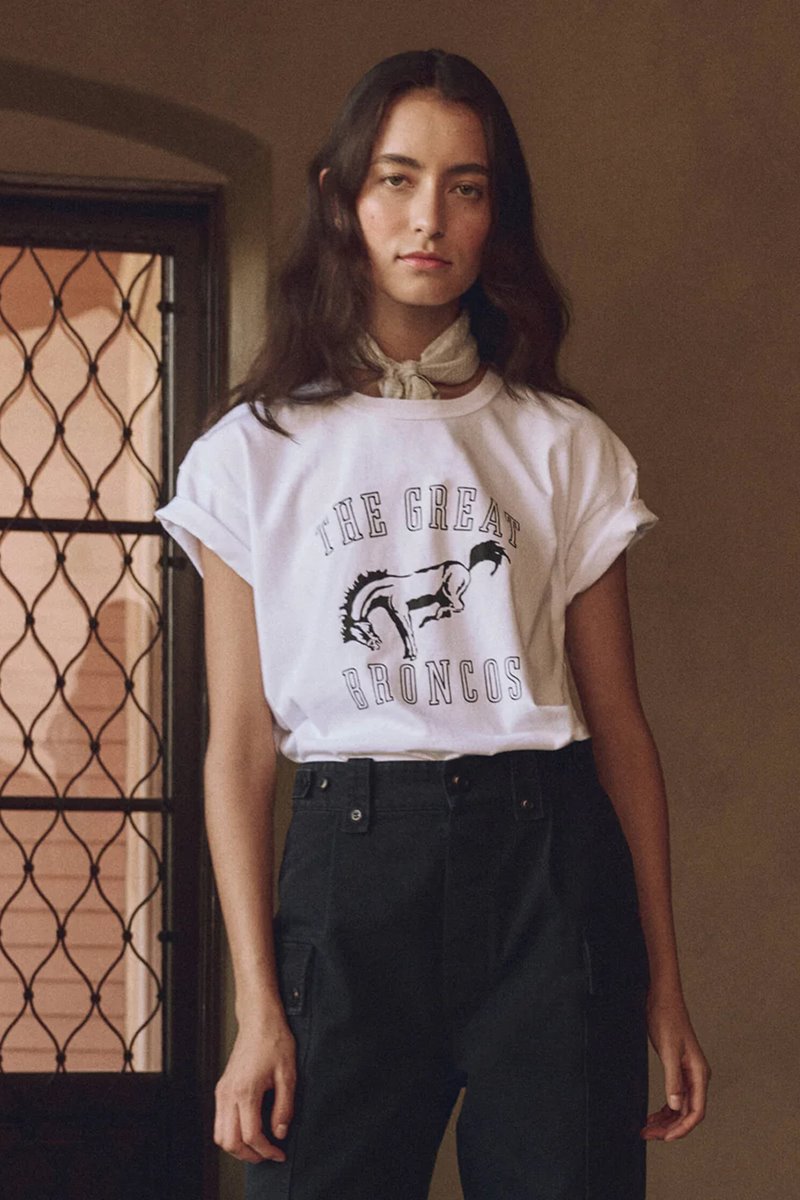 The Great the boxy crew tee bucking bronco