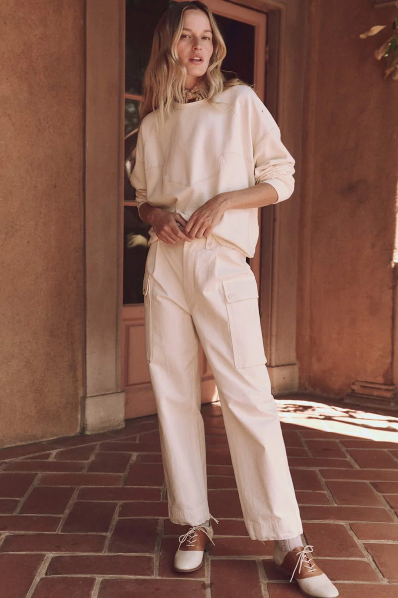 The Great the western slouch sweatshirt washed white