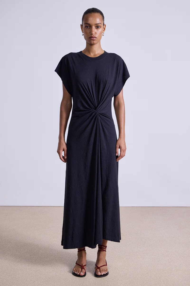 Apiece Apart volta twist dress black