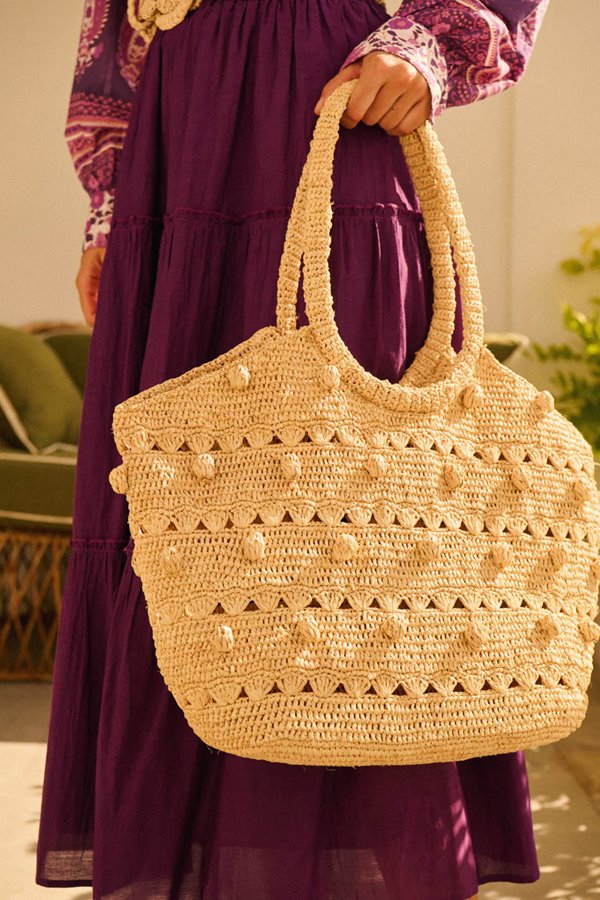 Petite Mendigote raffia soleil bag  natural