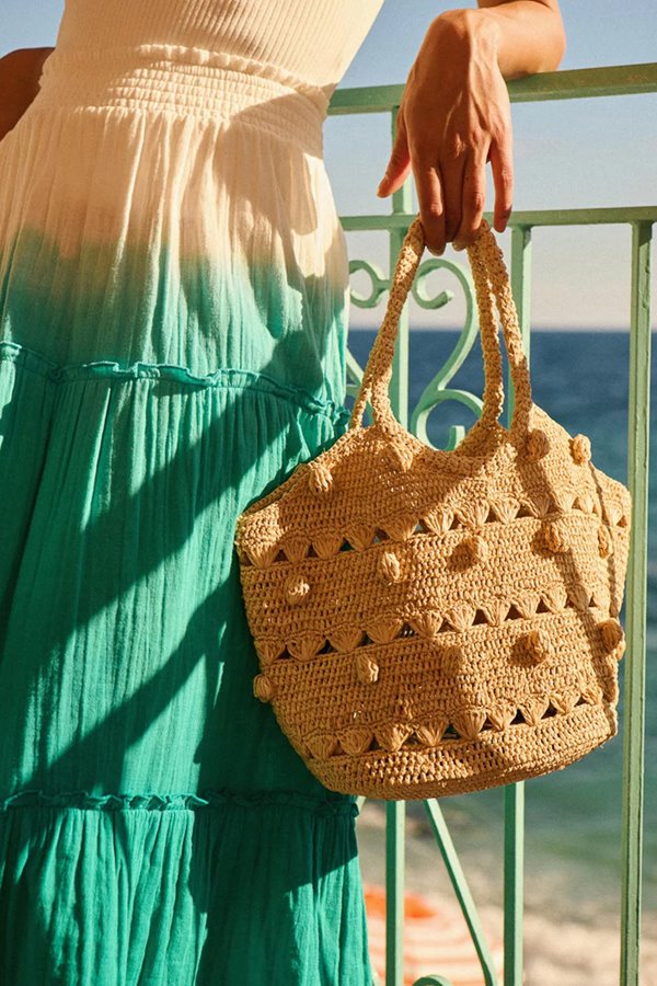 Petite Mendigote small raffia soleil bag  natural