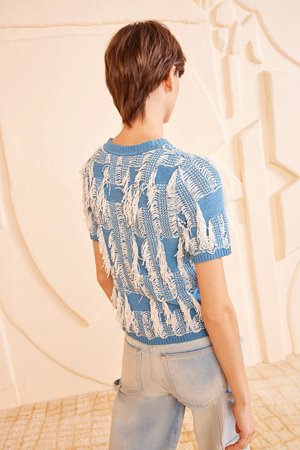 Ulla Johnson rumi knit top bluette back