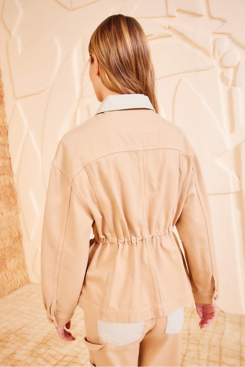 Ulla Johnson dylan jacket limestone patchwork back Ulla Johnson dylan jacket limestone patchwork back