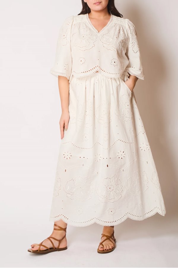 Faune mabel skirt white