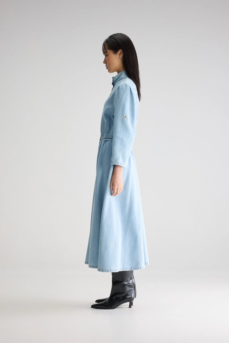 Bellerose pakita midi dress blue bleach back
