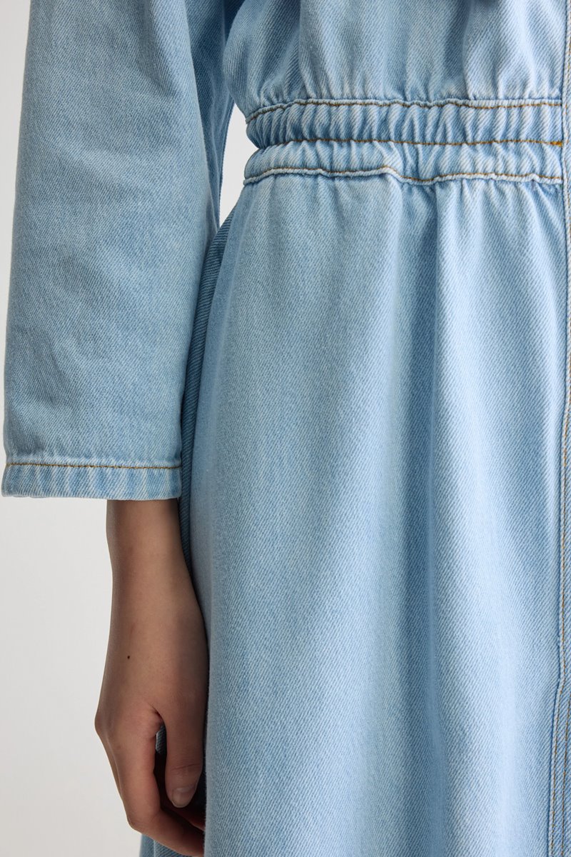 Bellerose pakita midi dress blue bleach detail