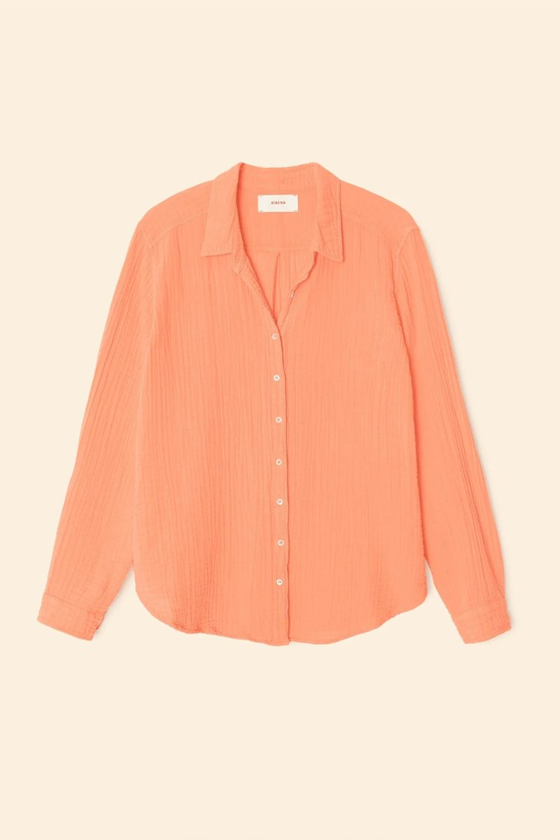 Xirena  scout shirt cantaloupe  side