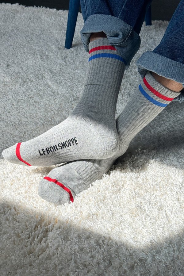 Le Bon Shoppe extended boyfriend sock  true grey