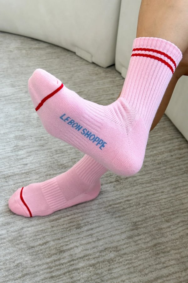 Le Bon Shoppe boyfriend sock amour pink