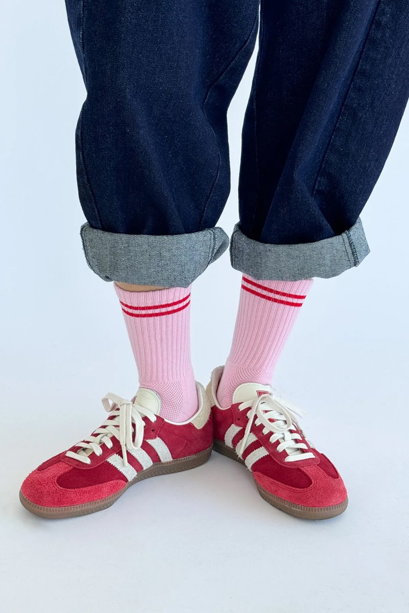Le Bon Shoppe boyfriend sock amour pink back