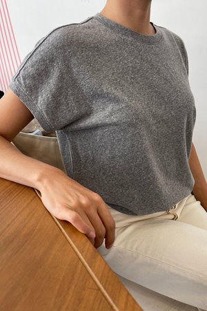 Le Bon Shoppe ease tee heather grey side Le Bon Shoppe ease tee heather grey side