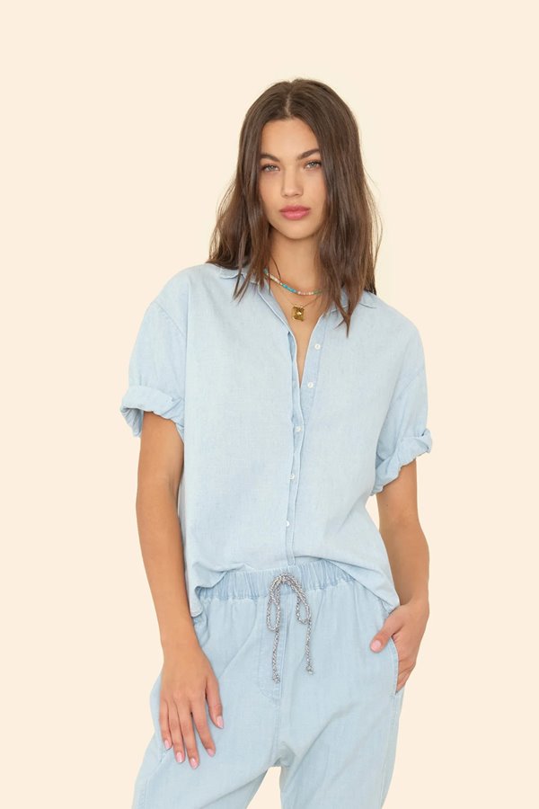 Xirena  channing shirt chambray air blue
